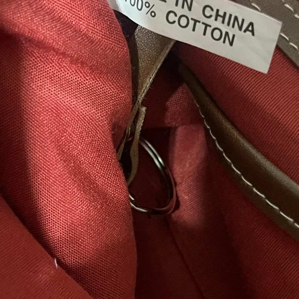 Elegant Red and Brown Striped Tote Bag